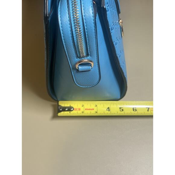 Brangio Italy Millionaire Double Layer Crystal Engraved Matte Satchel Ocean Blue - Picture 16 of 16